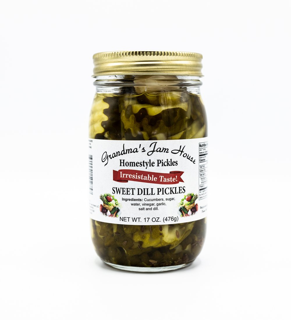 Sweet Dill Pickles 17 oz. Grandma's Jam House