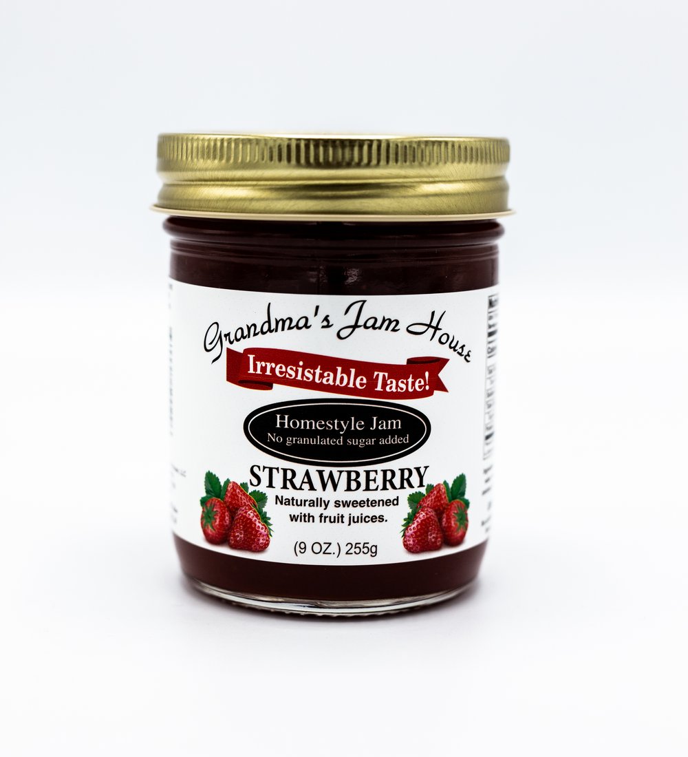 Strawberry Jam Low Sugar 9 oz. Grandma's Jam House