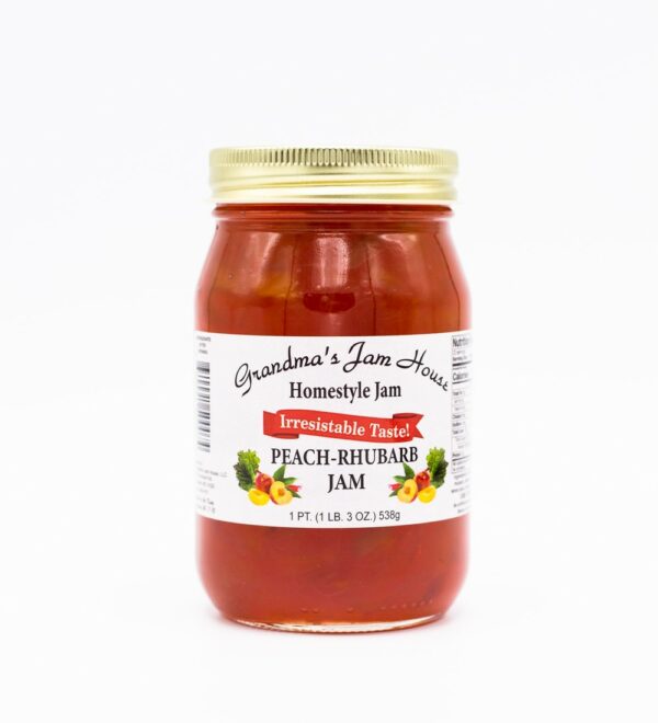 Peach Rhubarb Jam 1 Pt Grandmas Jam House